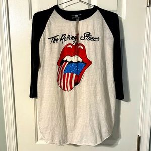Authentic Vintage 1981 Rolling Stones American Tour Raglan Shirt Tongue Graphic